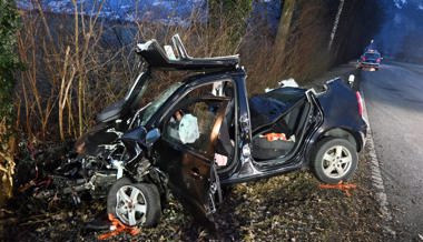 Von Strasse abgekommen und mit Baum kollidiert: Schwerverletzter bei Unfall in Schellenberg