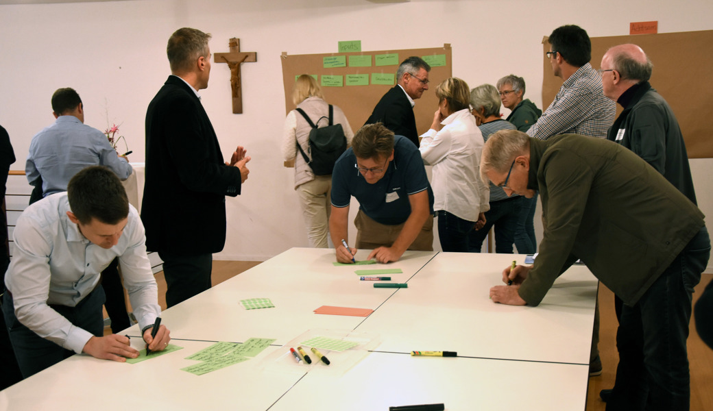 An einem kurzen Workshop konnten sich die Teilnehmenden zum Projekt Thur- und Neckerweg äussern.