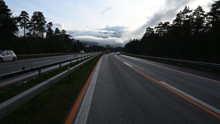 Die Unfallstelle auf der A13