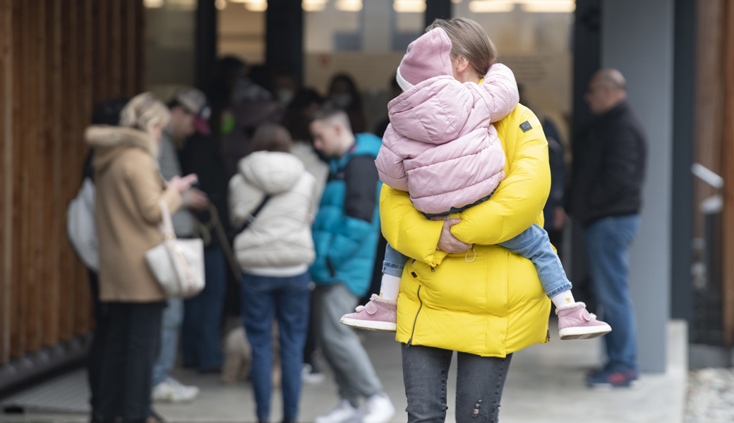 Haben einen besonderen Schutzstatus in der Schweiz: Flüchtlinge aus der Ukraine, hier im Bundesasylzentrum in Chiasso.