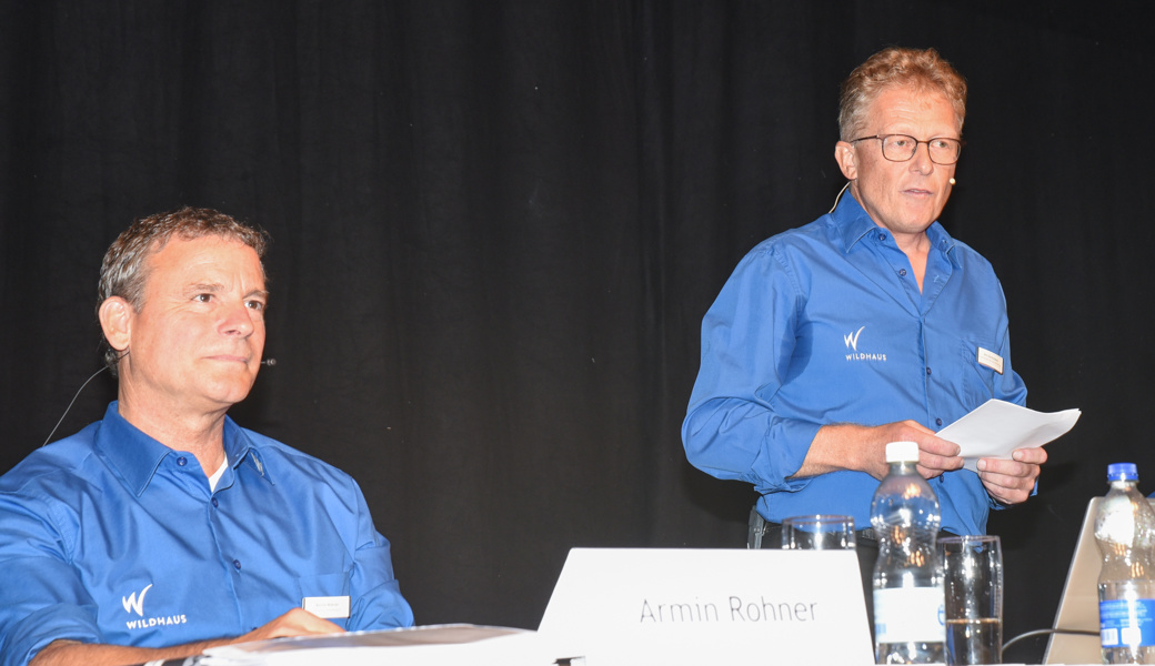 Verwaltungsratspräsident Armin Rohner (links) und Urs Gantenbein, Vorsitzender der Geschäftsleitung, erläuterten den Jahresbericht. 