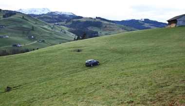 Am Steuer eingeschlafen: Auto landet im Wiesland