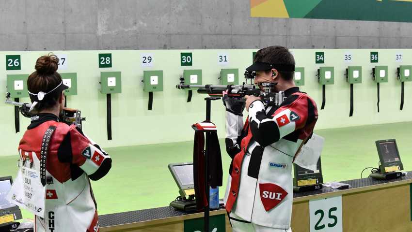 Christoph Dürr im Mixedwettkampf zusammen mit Chiara Leone.