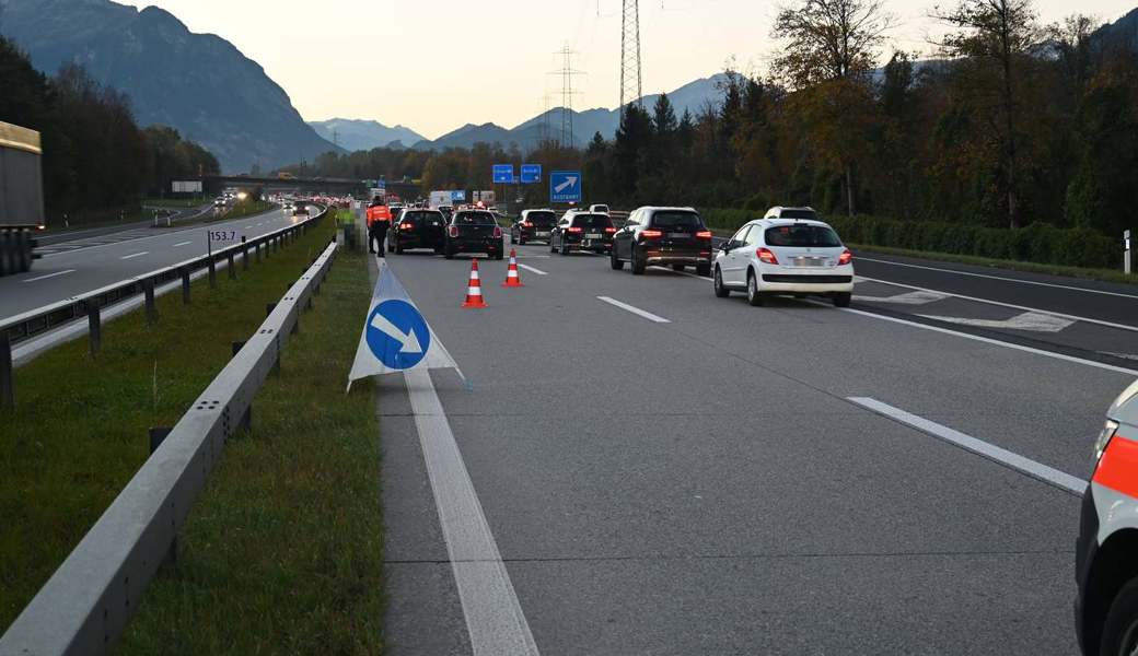 Im Morgenverkehr vor der Ausfahrt Buchs: Eine Kollision sorgen für Verkehrsbehinderungen. 