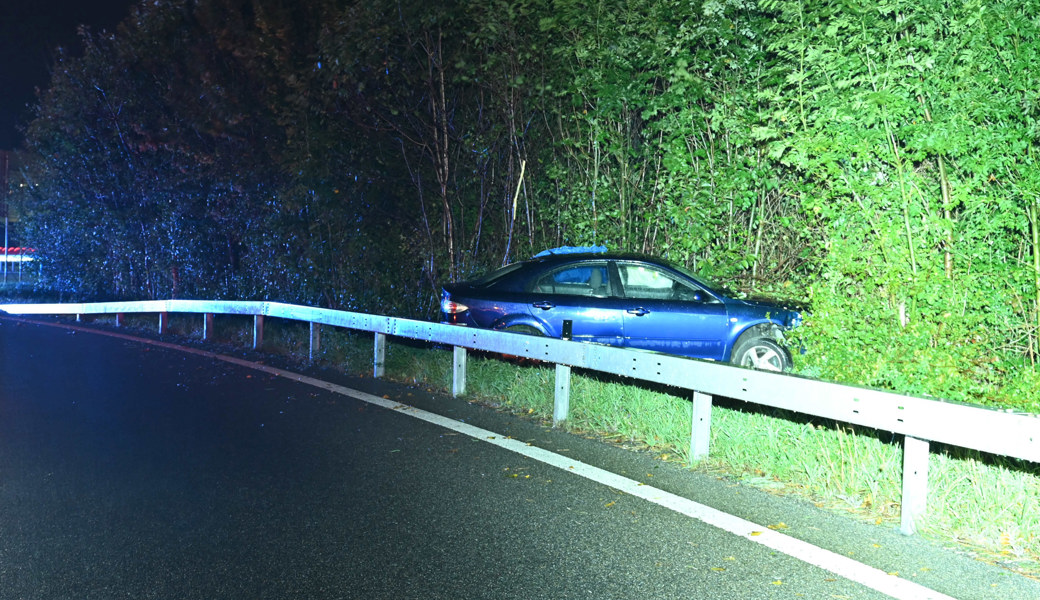 Das Auto erlitt beim Ausflug ins Gebüsch Totalschaden.