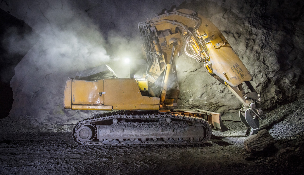  Abbauwerk unter Tage: Blick in den Schollberg. 