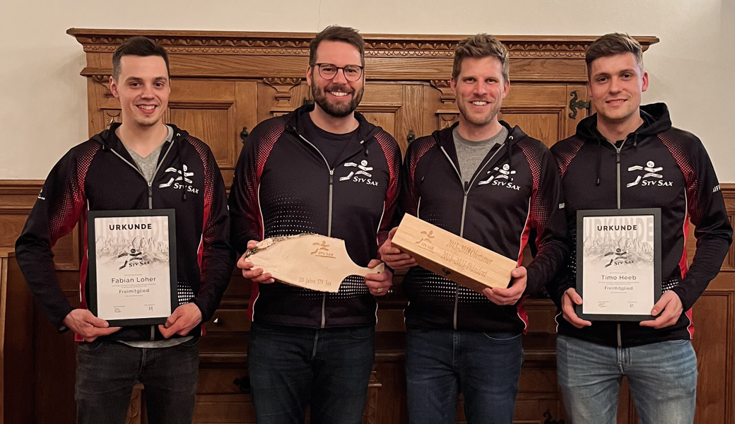 Wurden an der Generalversammlung geehrt (von links): Fabian Loher, Thomas Müller, Philip Bernegger und Timo Heeb.