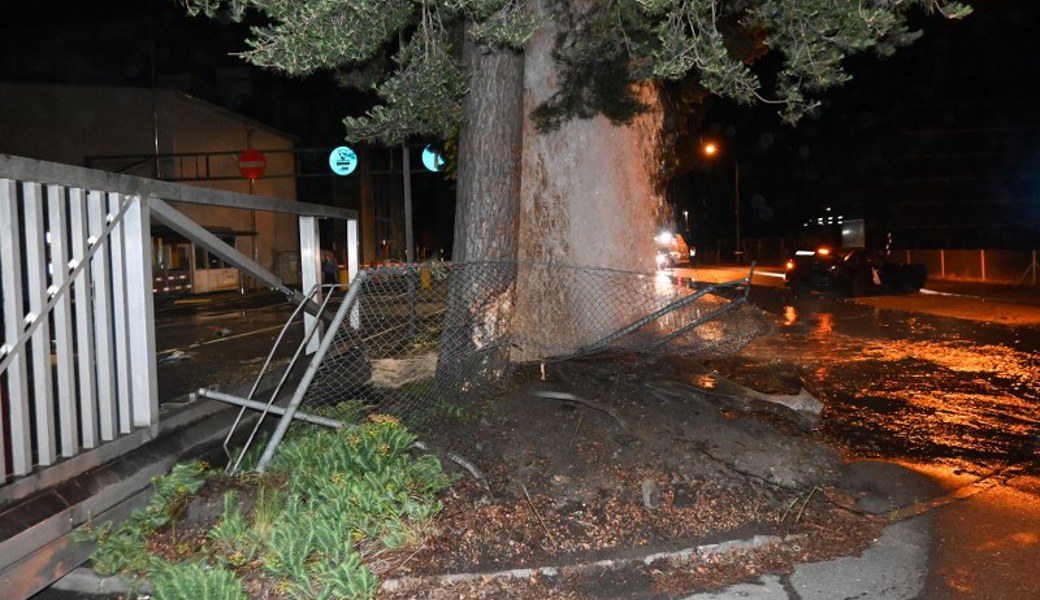 Der Unfalllenker krachte gegen einen Baum, einen Zaun und einen Hydranten.