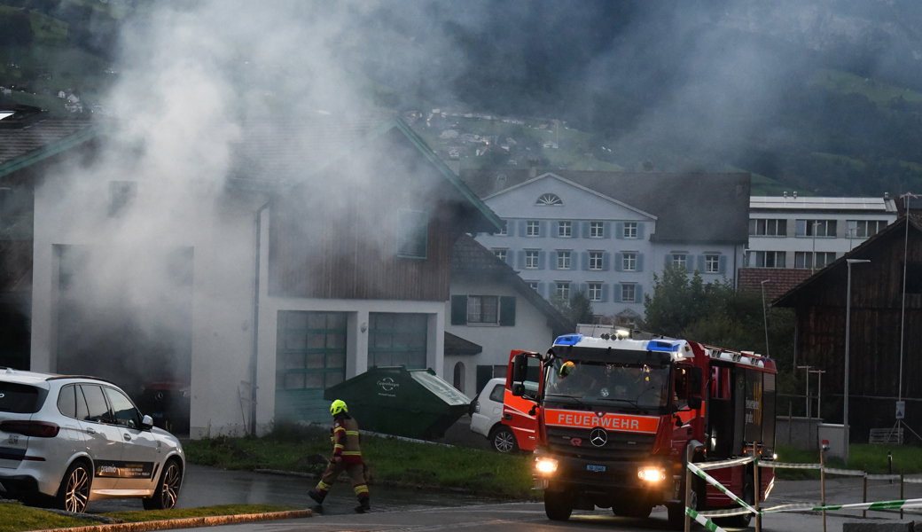 Einsatz mit dem Tanklöschfahrzeug (TLF) bei einem Teil der Hauptübung.