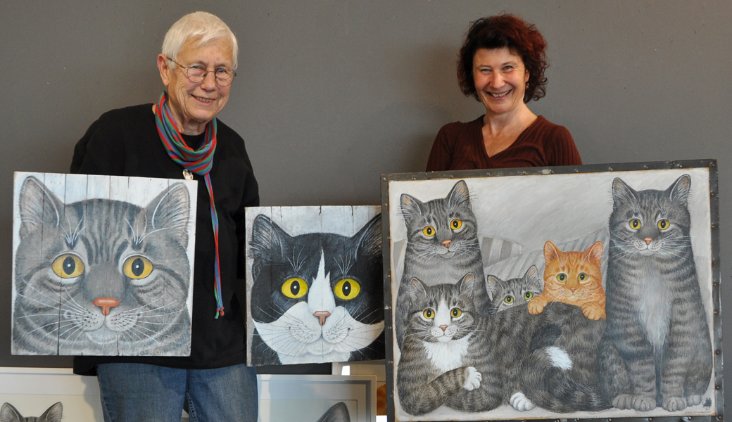 Erfolgreiche Katzenmalerin zeigt ihre Werke in der Galerie L33