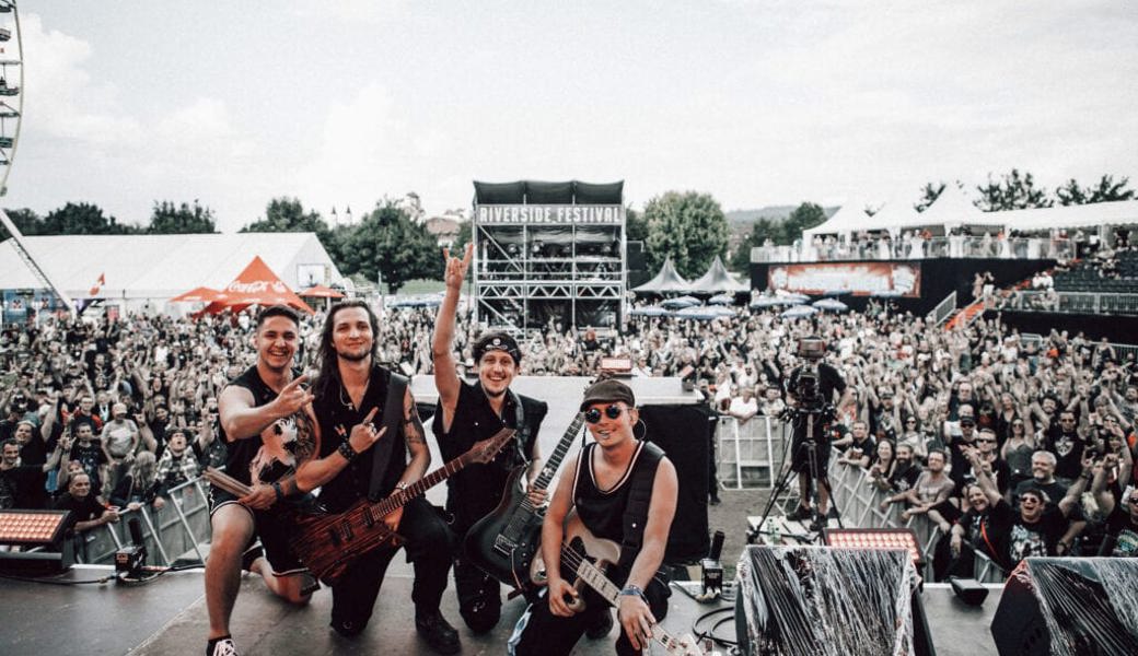  Die Band Fate of Faith: Für Patrick Sahin, Jonas Grünenfelder, Noah Laternser und Severin Lutz (von links) war der Auftritt am Riverside Open-air in Aarburg dieses Jahr einer der schönsten Momente ihrer bisherigen Bandkarriere. 