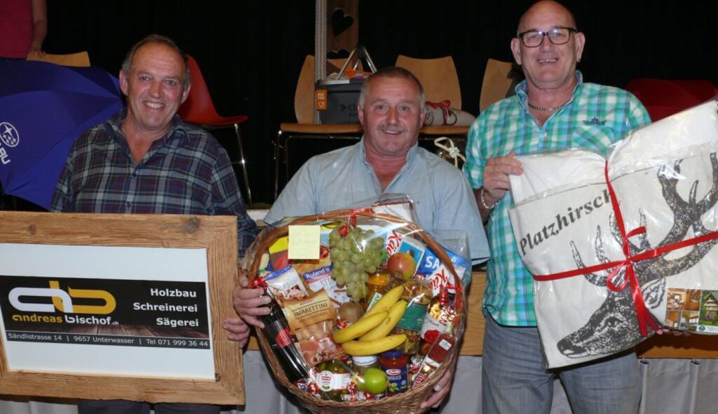  Sie jassten am erfolgreichsten (von links): Ueli Wickli (2.), Sepp Hofstetter (1.) und Heiri Eggenberger (3.). Bilder: Franz Steiner