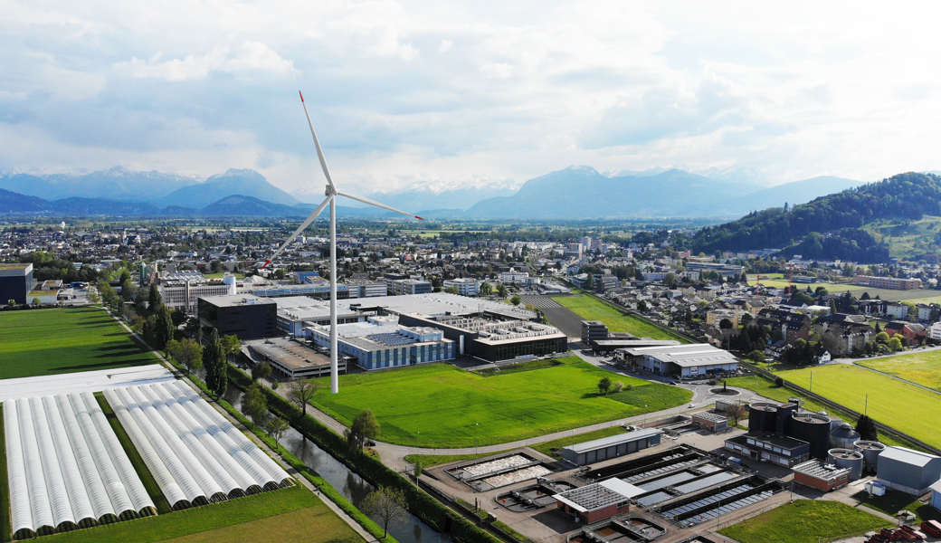 Womöglich in gut zwei Jahren das erste Windrad im Kanton: das geplante Projekt der SFS in Heerbrugg.