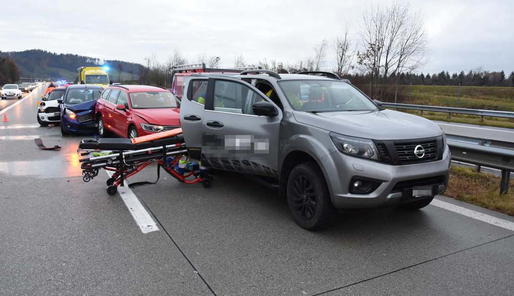 Am Montagmorgen ereigneten sich auf der A13 bei Rüthi vier Unfälle. 