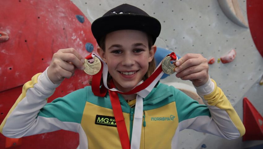  Freut sich über Doppel-Gold (Bouldern und Speed) an den Schweizer Meisterschaften: Moreno Ghilardi aus Sax. 