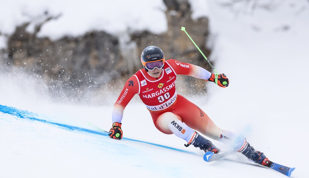 Josua Mettler bleibt am Donnerstag in der ersten Weltcupabfahrt von Val Gardena punktelos.