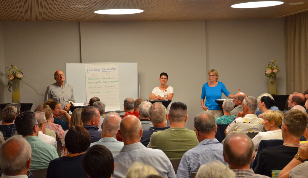 Peter Keller moderierte die Podiumsdiskussion mit Esther Rohrer (Mitte) und Gaby Knecht (rechts) im Buchserhof.