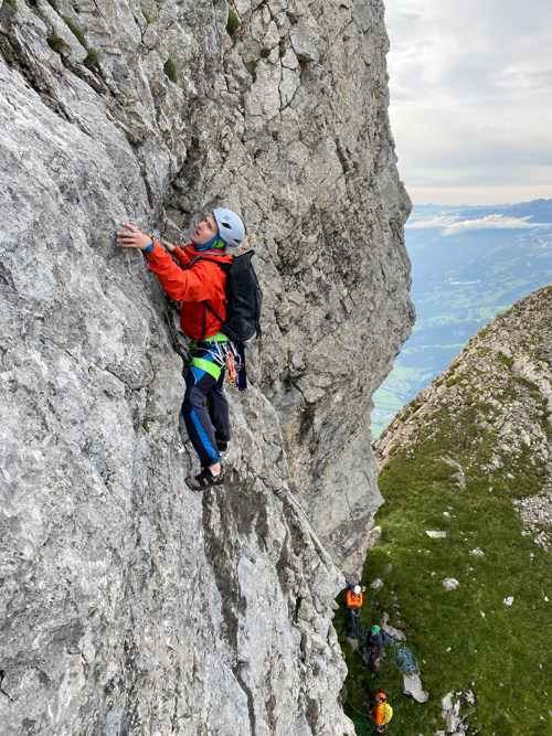 Klettern in der Westwand Frümsel.