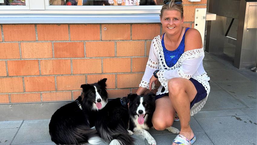 Stefanie Keller kam mit ihren Border Collies.