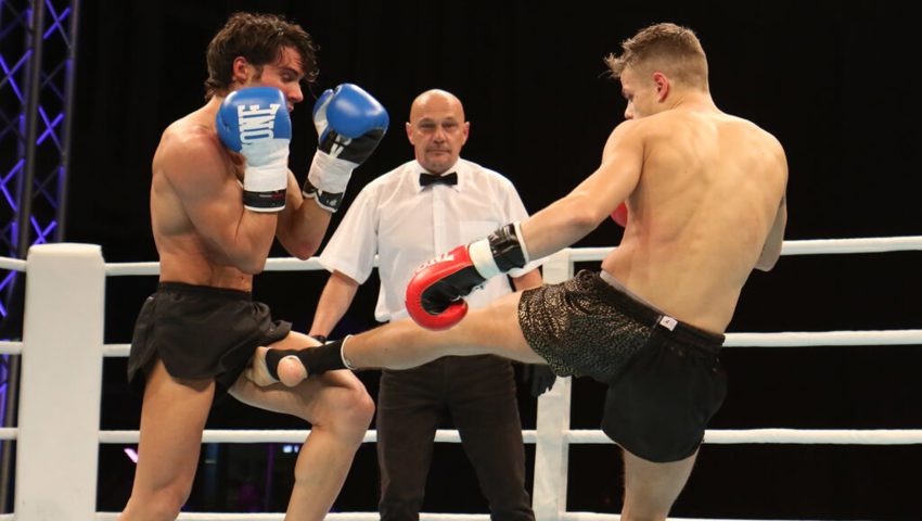  Im Jahr 2015 gewann Pascal Kessler (rechts) gegen Aldo Solferin aus Italien seinen ersten von drei Europameistertiteln im Thaiboxen. 