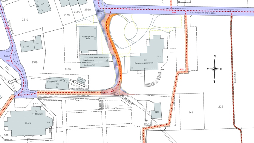 Ausschnitt aus dem Teilstrassenplan aus den Mitwirkungsunterlagen.