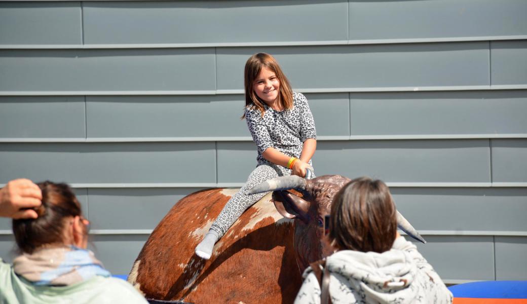 Bullen reiten und Stallschuhe werfen: Das OZ Flös wurde zum Bauernhof