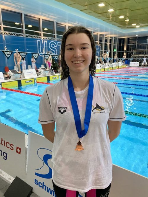  Drei Brustrennen - dreimal Bronze: Leonie Menzi überzeugte in diesem Schwimmstil. 