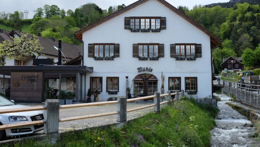  Das Restaurant Mühle in Oberschan. 