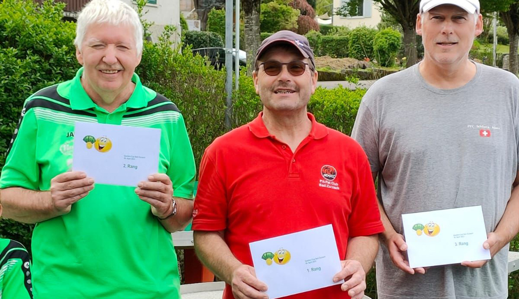 Sie bestimmten das Geschehen am Quellen-Cup (von links): Hans Hardegger, Stephan Heimgartner und Jürg Zurbrügg.