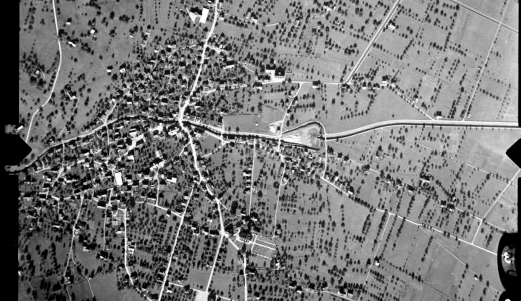  Satellitenbild von 1932 zeigt den Baumbestand in der Gemeinde Grabs. 