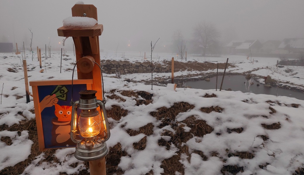 Ein zartes Licht weist im Nebel den Weg ins neue Jahr