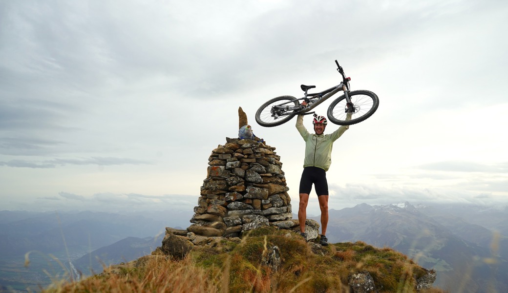 Auf der Gauschla: Jens Pippig im Oktober 2022. Am gleichen Tag war er mit seinem Mountainbike auch noch auf dem Gonzen und dem Alvier.