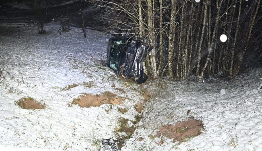 Unfall mit Pick-up: Automobilist kam von Fahrbahn ab und überschlug sich