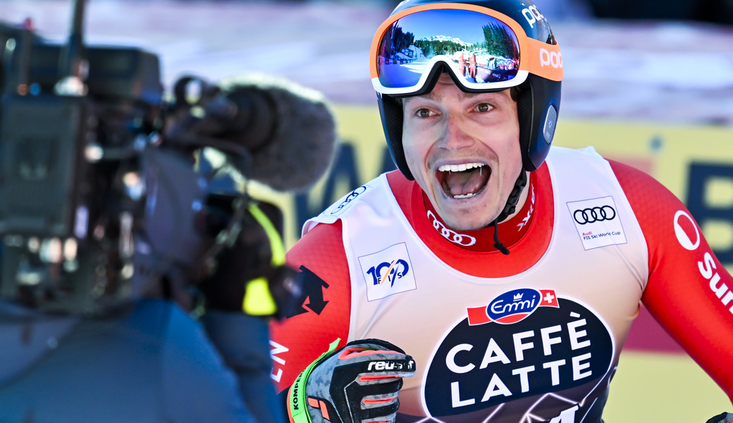 Verdienter Jubel im Ziel: Josua Mettler fährt am Lauberhorn auf Platz 15.