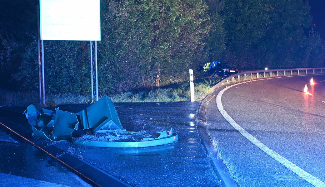 Das Auto erlitt beim Ausflug ins Gebüsch Totalschaden.