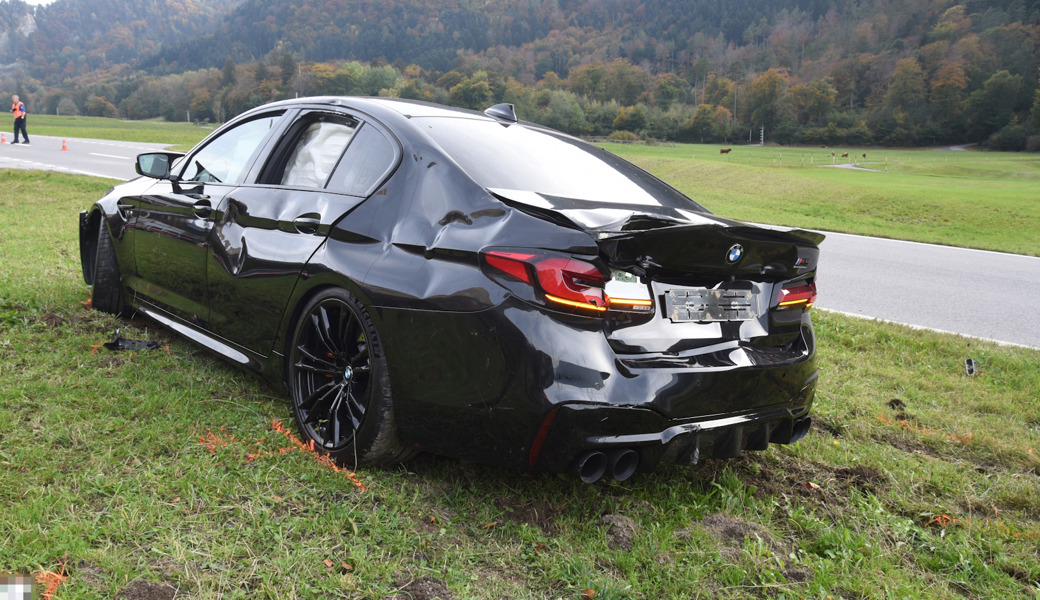 Auto schleudert in Rinderherde