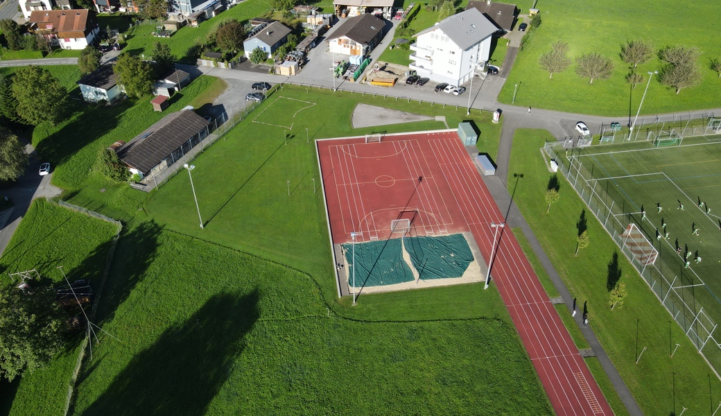 Die Sportanlagen Pilgerbrunnen Gams: Die geplante Erweiterung im westlichsten Teil der Anlage gefällt (noch) nicht allen.