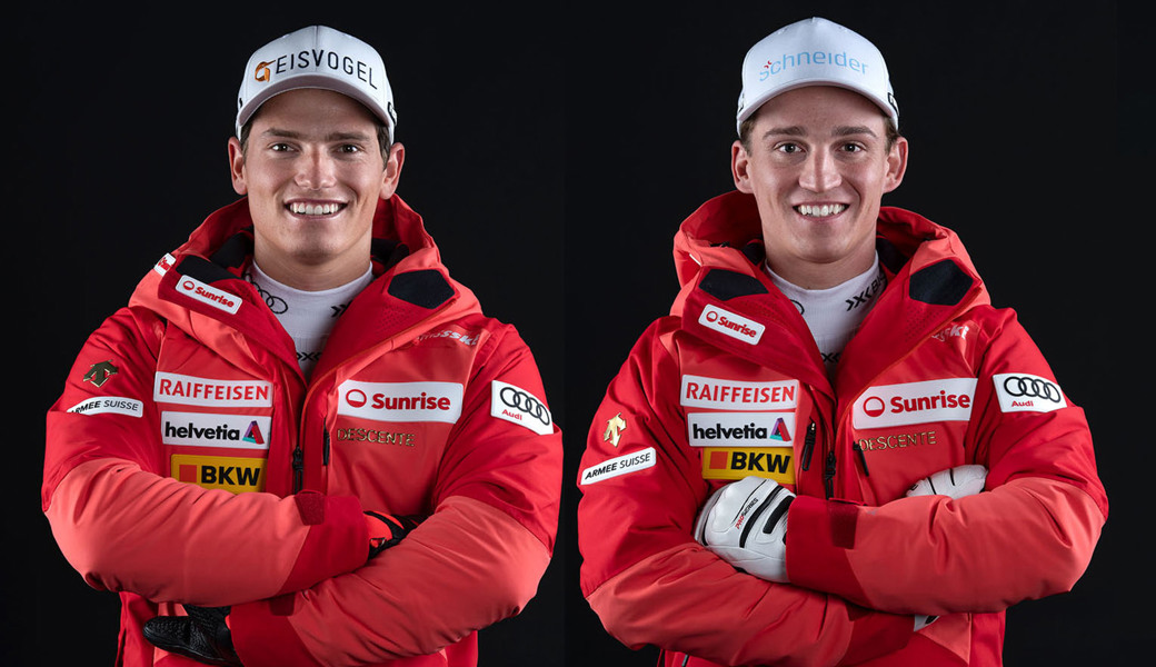 Bereit für das Weltcuprennen in Sölden: Josua Mettler (links) und Marco Fischbacher.