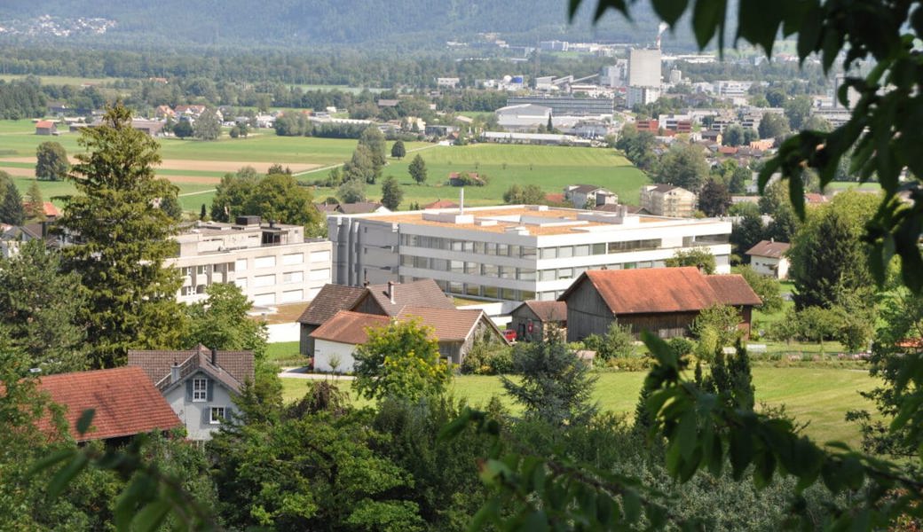  Blick auf das Spital Grabs, einem Standort der aktuellen Spitalregion Rheintal Werdenberg Sarganserland. 